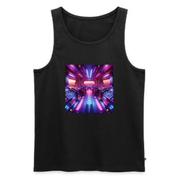 Comarles Space - Men's Premium Organic Tank Top - black - Front - AI Model Male 178 light (178cm)