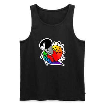 Regenbogen Rakete : Sticky Queer Pride - Männer Premium Bio Tank Top - Schwarz - Vorne - AI Model Male 178 light (178cm)