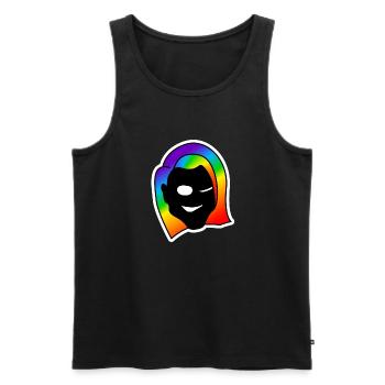 Freches Zwinkern : Sticky Queer Pride - Männer Premium Bio Tank Top - Schwarz - Vorne - AI Model Male 178 light (178cm)
