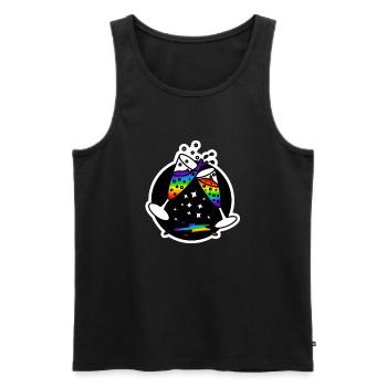 Glasses Cheers : Sticky Queer Pride - Men's Premium Organic Tank Top - black - Front - AI Model Male 178 light (178cm)