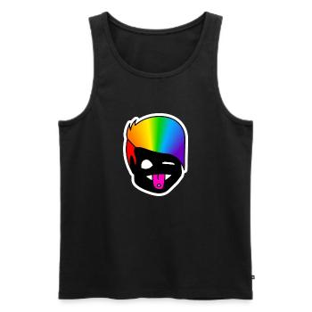 Zwinker Zunge : Sticky Queer Pride - Männer Premium Bio Tank Top - Schwarz - Vorne - AI Model Male 178 light (178cm)