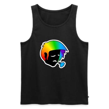 Traurig außer Atem : Sticky Queer Pride - Männer Premium Bio Tank Top - Schwarz - Vorne - Michal (187cm)