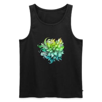 Flowers Hippie soul Groovy Summer time peace love - Men's Premium Organic Tank Top - black - Front - Michal (187cm)