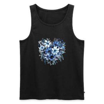 Flowers Hippie soul Groovy Summer time peace love - Men's Premium Organic Tank Top - black - Front - Michal (187cm)