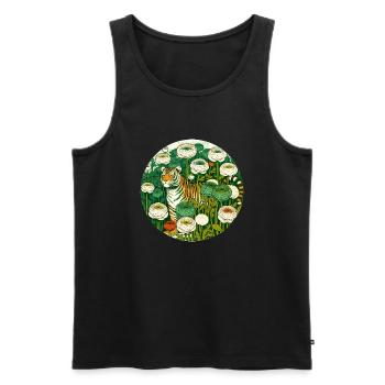 Vintage Tiger Flowers - Men's Premium Organic Tank Top - black - Front - Michal (187cm)