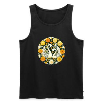 Marigold Swans - Men's Premium Organic Tank Top - black - Front - AI Model Male 178 light (178cm)