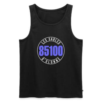Les Sables d'Olonne 85100 - Men's Premium Organic Tank Top - black - Front - Michal (187cm)