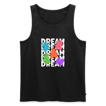 "Dream Big T-Shirt- Inspiring Design for Dreamers" - Men's Premium Organic Tank Top - black - Front - AI Model Male 178 light (178cm)