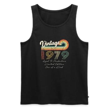 1979 Vintage Klassiker 1979 - Männer Premium Bio Tank Top - Schwarz - Vorne - Michal (187cm)