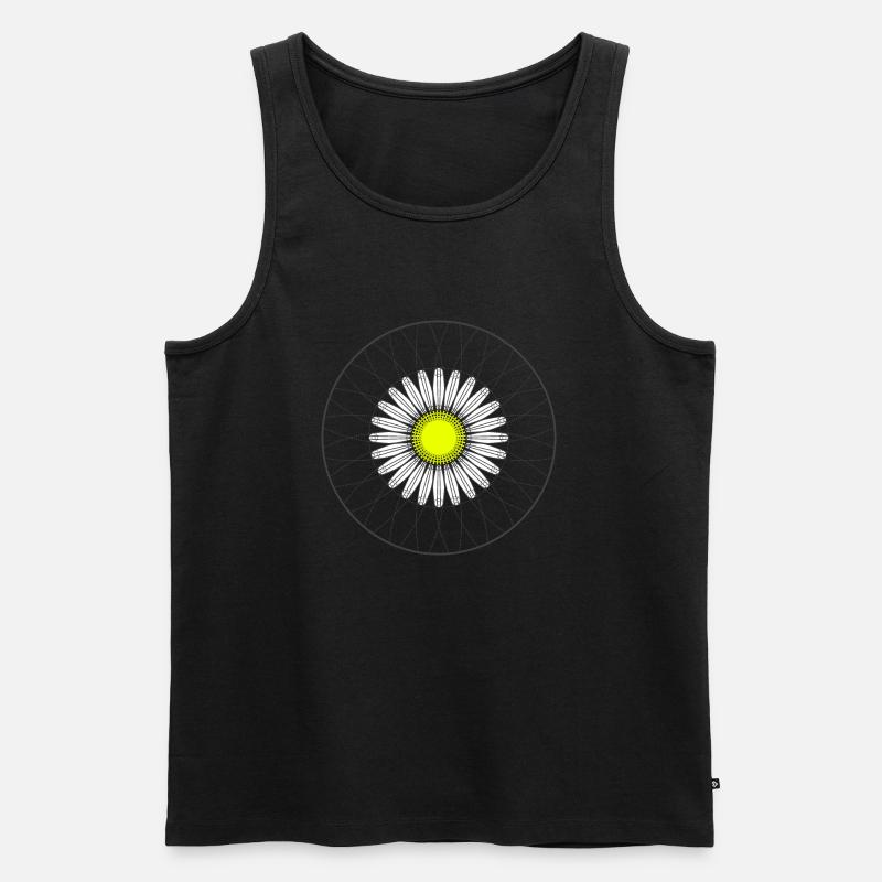 Gänseblümchen - Dunkel - Männer Premium Bio Tank Top - Schwarz