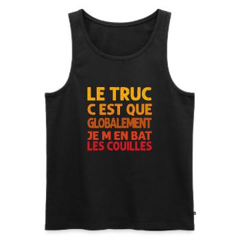 humor the thing is that I fight my balls - Men's Premium Organic Tank Top - black - Front - AI Model Male 178 light (178cm)
