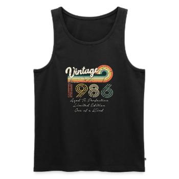 1986 Vintage Classic 1986 - Men's Premium Organic Tank Top - black - Front - AI Model Male 178 light (178cm)