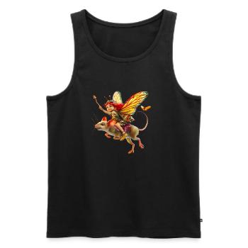 Fee reitet auf Maus - Männer Premium Bio Tank Top - Schwarz - Vorne - AI Model Male 178 light (178cm)