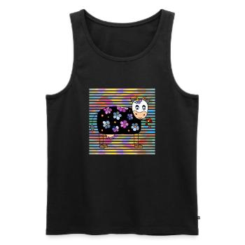 Kuh - Männer Premium Bio Tank Top - Schwarz - Vorne - Michal (187cm)