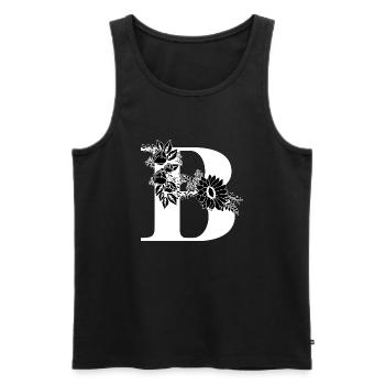 Lettre b floral noir et blanc - Débardeur bio Premium Homme - noir - Devant - Michal (187cm)