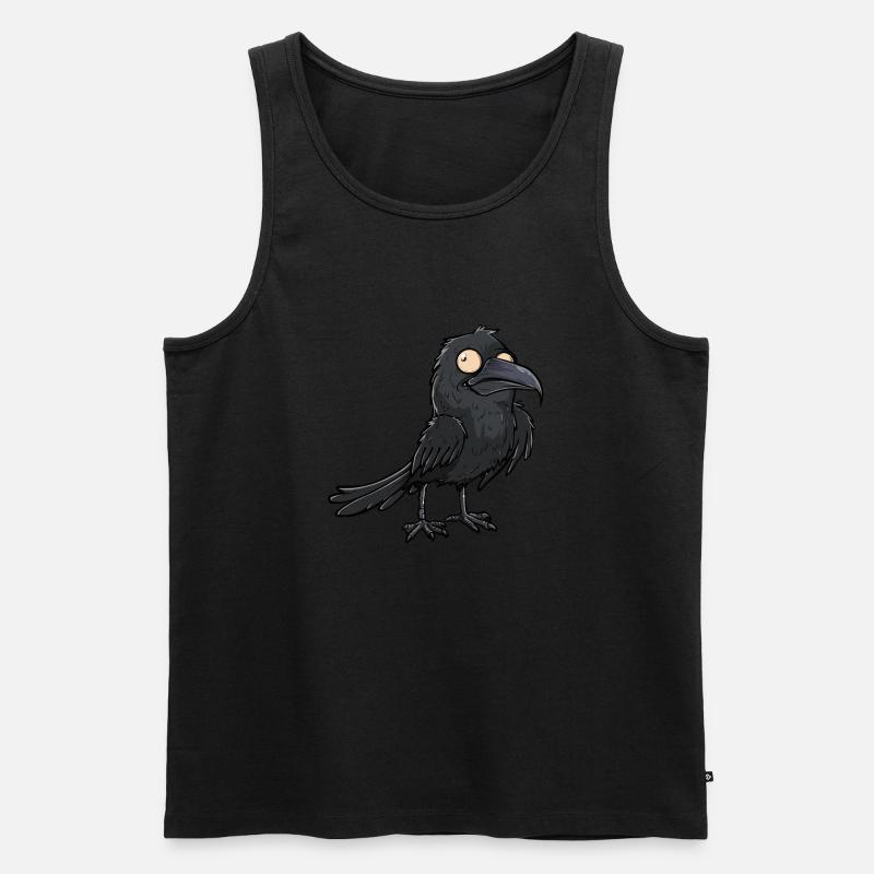 Mystischer Schwarzer Rabe Blickfang - Männer Premium Bio Tank Top - Schwarz