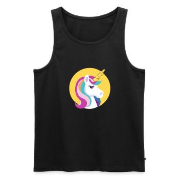 Licorne arc-en-ciel Licorne Cheval arc-en-ciel LGBTQ - Débardeur bio Premium Homme - noir - Devant - AI Model Male 178 light (178cm)