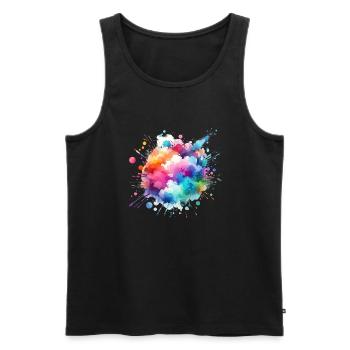 splash drop flüssigkeit abstrakter hintergrund wasserwelle - Männer Premium Bio Tank Top - Schwarz - Vorne - AI Model Male 178 light (178cm)