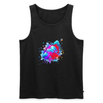 splash drop flüssigkeit abstrakter hintergrund wasserwelle - Männer Premium Bio Tank Top - Schwarz - Vorne - AI Model Male 178 light (178cm)