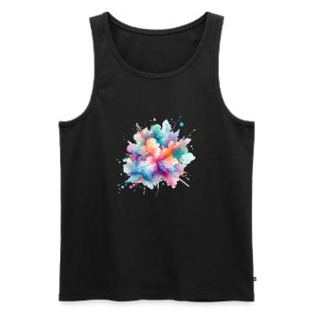 splash drop flüssigkeit abstrakter hintergrund wasserwelle - Männer Premium Bio Tank Top - Schwarz - Vorne - AI Model Male 178 light (178cm)