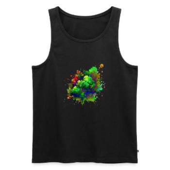 splash drop flüssigkeit abstrakter hintergrund wasserwelle - Männer Premium Bio Tank Top - Schwarz - Vorne - AI Model Male 178 light (178cm)