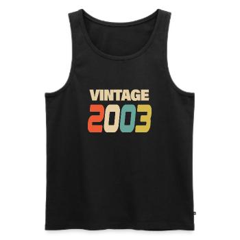 2003 Vintage Retro Classic 2003 - Männer Premium Bio Tank Top - Schwarz - Vorne - Michal (187cm)