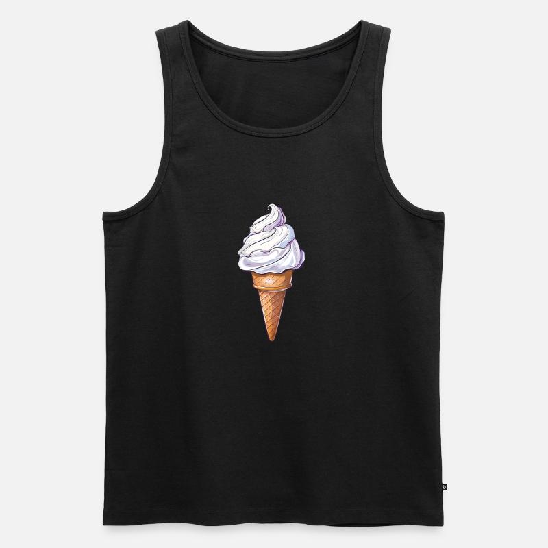 Sommersüße Eistüte Mit Sahnehäubchen - Männer Premium Bio Tank Top - Schwarz