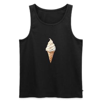 Erfrischendes Eiswaffel Sommermotiv - Männer Premium Bio Tank Top - Schwarz - Vorne - AI Model Male 178 light (178cm)