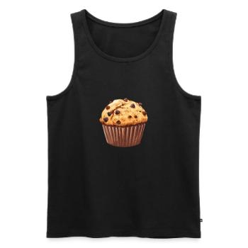 Delicious Chocolate Chips Muffin - Men's Premium Organic Tank Top - black - Front - AI Model Male 178 light (178cm)