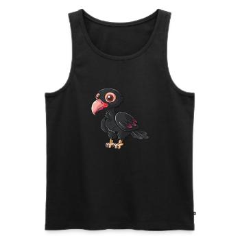 Adorable personnage de vautour à tête rouge - Débardeur bio Premium Homme - noir - Devant - Michal (187cm)