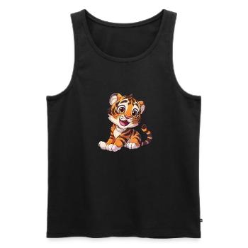 Chiot tigre mignon pour les amoureux des animaux - Débardeur bio Premium Homme - noir - Devant - Michal (187cm)
