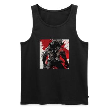 Werwolf - Männer Premium Bio Tank Top - Schwarz - Vorne - AI Model Male 178 light (178cm)