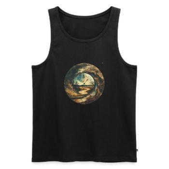 time - Men's Premium Organic Tank Top - black - Front - AI Model Male 178 light (178cm)