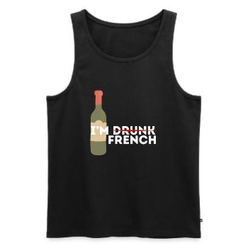 Je suis bourré et français - Débardeur bio Premium Homme - noir - Devant - Michal (187cm)