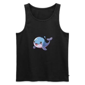 Cute Smiling Whale Caricature - Men's Premium Organic Tank Top - black - Front - Michal (187cm)