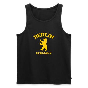 Berlin - Allemagne - Ours de Berlin - Débardeur bio Premium Homme - noir - Devant - AI Model Male 178 light (178cm)