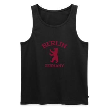 Berlin - Allemagne - Ours de Berlin - Débardeur bio Premium Homme - noir - Devant - AI Model Male 178 light (178cm)