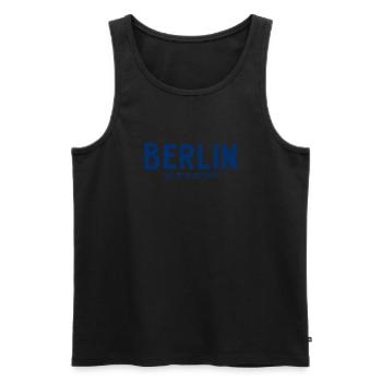 Coordonnées Berlin - Berlin Bear - Débardeur bio Premium Homme - noir - Devant - AI Model Male 178 light (178cm)