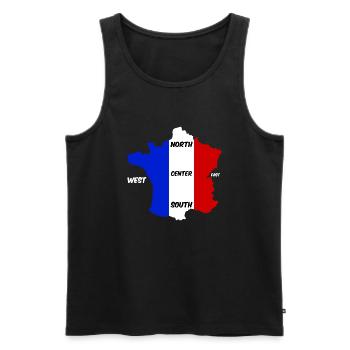 France blue, white and red and cardinal points - Men's Premium Organic Tank Top - black - Front - AI Model Male 178 light (178cm)