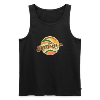 Karma - Men's Premium Organic Tank Top - black - Front - AI Model Male 178 light (178cm)