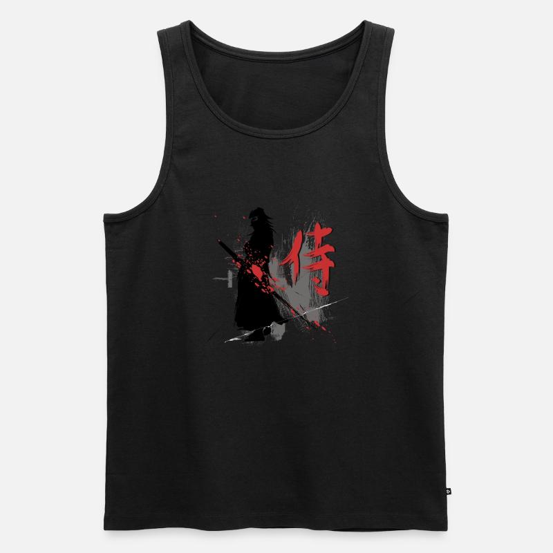 Samurai - Männer Premium Bio Tank Top - Schwarz