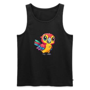 Niedlicher Bunter Papageienfreund - Männer Premium Bio Tank Top - Schwarz - Vorne - Michal (187cm)