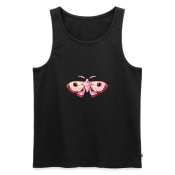 Adorable papillon de nuit kawaii rose - Débardeur bio Premium Homme - noir - Devant - Michal (187cm)