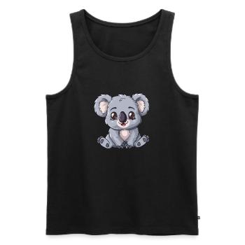 Amis amoureux des animaux koala mignons - Débardeur bio Premium Homme - noir - Devant - AI Model Male 178 light (178cm)