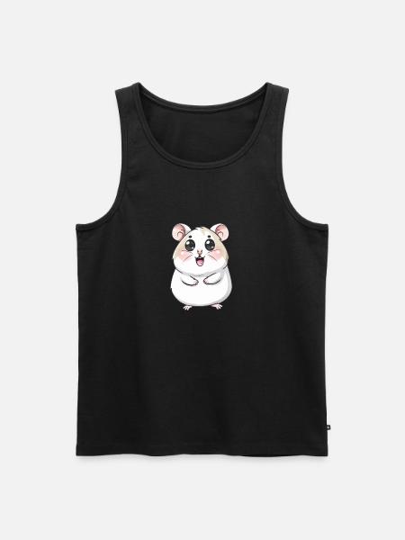 Cute Hamster Cartoon Character - Men's Premium Organic Tank Top - black