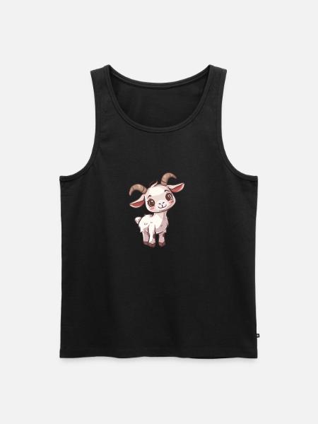 Sød baby ged med store øjne - Herre Premium økologisk tanktop - sort
