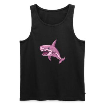 Naughty shark with big teeth - Men's Premium Organic Tank Top - black - Front - Michal (187cm)