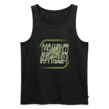Racingo Scrambler - Männer Premium Bio Tank Top - Schwarz - Vorne - AI Model Male 178 light (178cm)