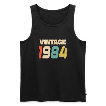 1984 Vintage Retro Classique 1984 - Débardeur bio Premium Homme - noir - Devant - Michal (187cm)