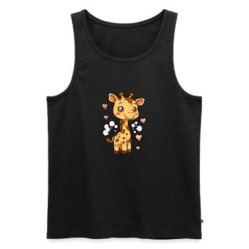 Playful Giraffes Drawing for Kids - Men's Premium Organic Tank Top - black - Front - AI Model Male 178 light (178cm)